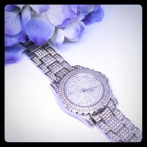 Silver super bling watch